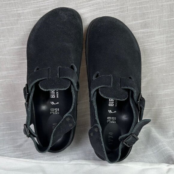 Birkenstock 1774 IV Tokio Suede Clog Shoe All Black EU 38 / US Women's 7 / 7.5 - Picture 1 of 6
